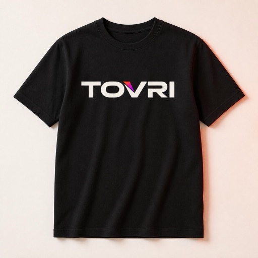 Recreación fotorrealista conceptual de una camiseta de la marca general TOVRI